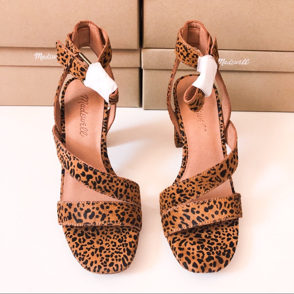 MADEWELL Liv Sandals in Brown Leopard Calf Hair - Picture 2 of 5